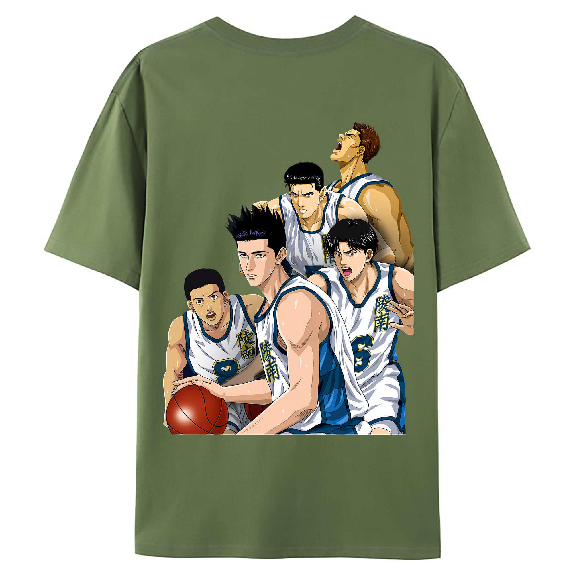 （画像用） SLAM DUNK／スラムダンク 綿100％ メンズ半袖Tシャツ（バックプリント） 通気性